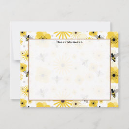 Bikupor & Blommor Platta Brevkort Inbjudningar