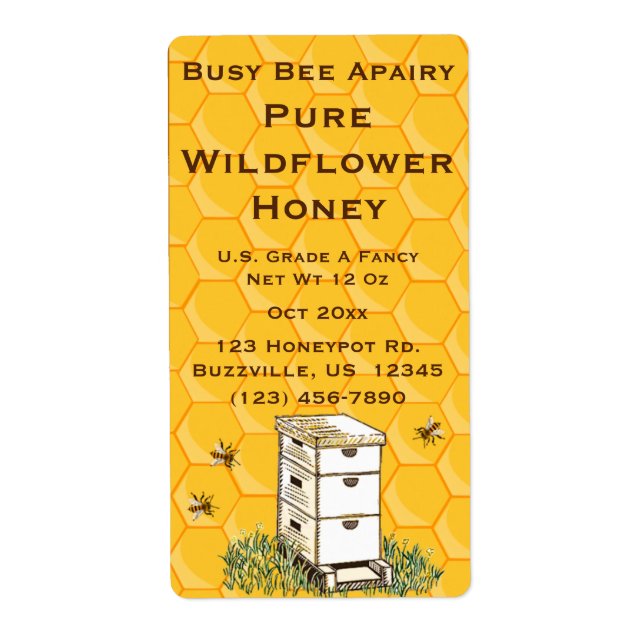 Bikupor och honeykomb Personlig Apiary Fraktsedel (Framsidan)