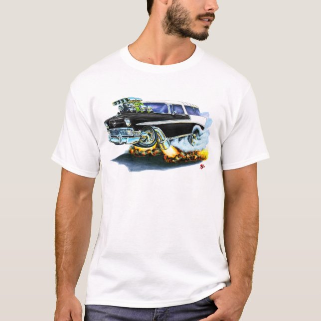 Bil 1956 för Chevy Nomadsvart Tröja (Framsida)