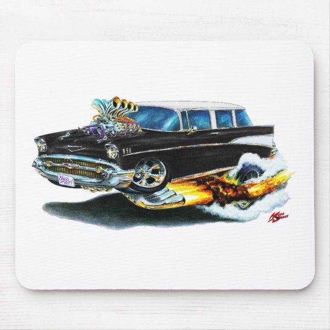 Bil 1957 för Chevy Nomadsvart Musmatta (Framsidan)