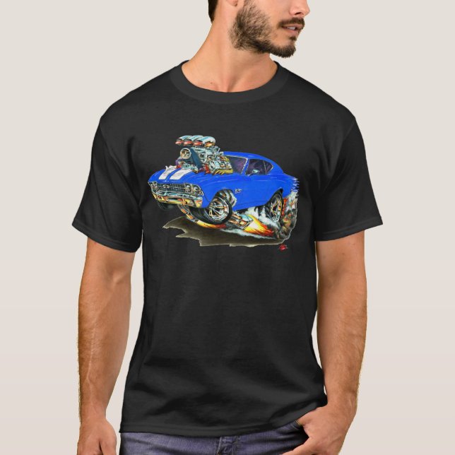 Bil 1968-69 för Chevelle blåttvit Tee Shirt (Framsida)