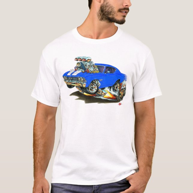 Bil 1968-69 för Chevelle blåttvit Tee Shirt (Framsida)