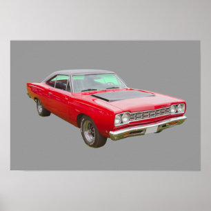 Bil 1968 för Plymouth Roadrunnermuskel Poster