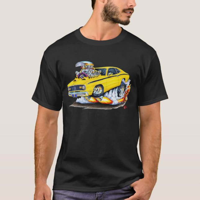Bil 1970-74 för Plymouth dammtrasagult Tee Shirt (Framsida)