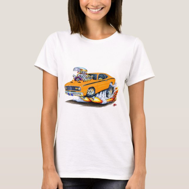Bil 1970-74 för Plymouth dammtrasaorange Tee Shirt (Framsida)