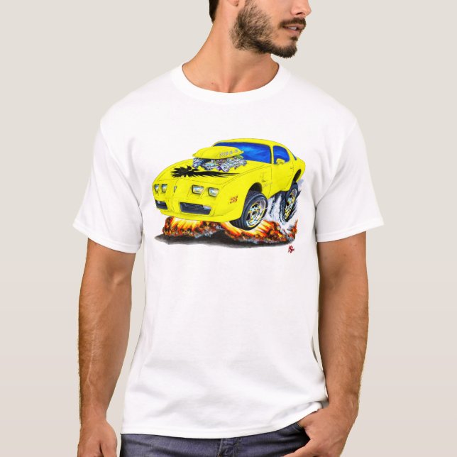 Bil 1979-81 för trans.-förmiddaggult t-shirt (Framsida)