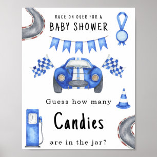 Bil baby shower Gissa hur många godisar spel Poster