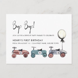 Bil Drive-by Karantän 1-års födelsedagsparadfest Vykort