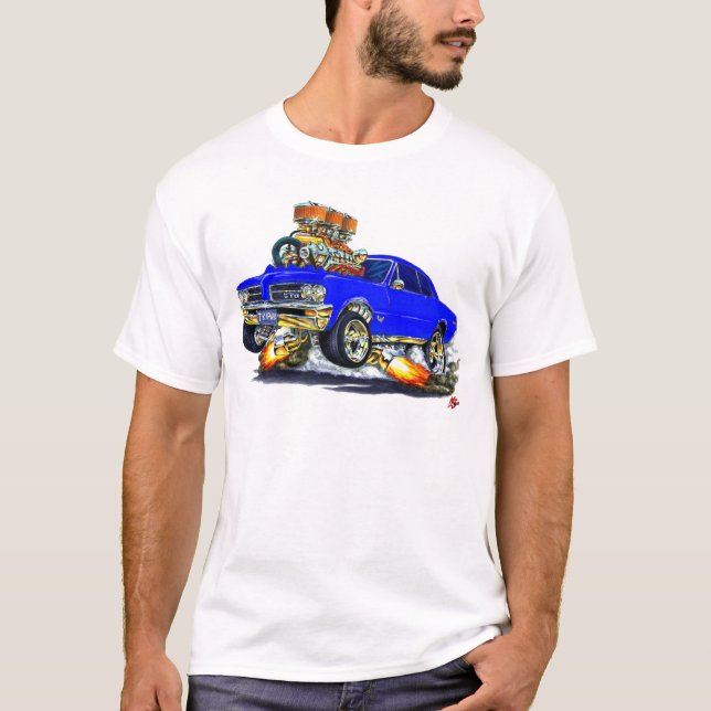 Bil för 1964 GTO-blått T-shirt (Framsida)