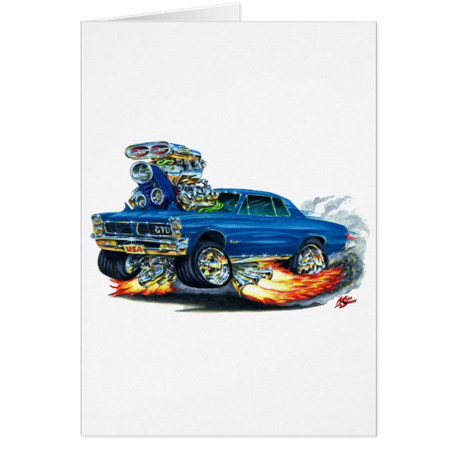 Bil för 1965 GTO-blått Hälsningskort (Framsidan)