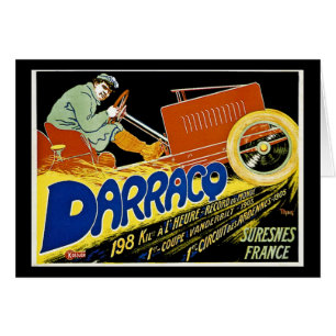 Bil för Darraco vintagetävling - Suresnes Hälsningskort