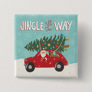 Bil för klirr hela vägen Santa Knapp