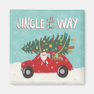 Bil för klirr hela vägen Santa Magnet