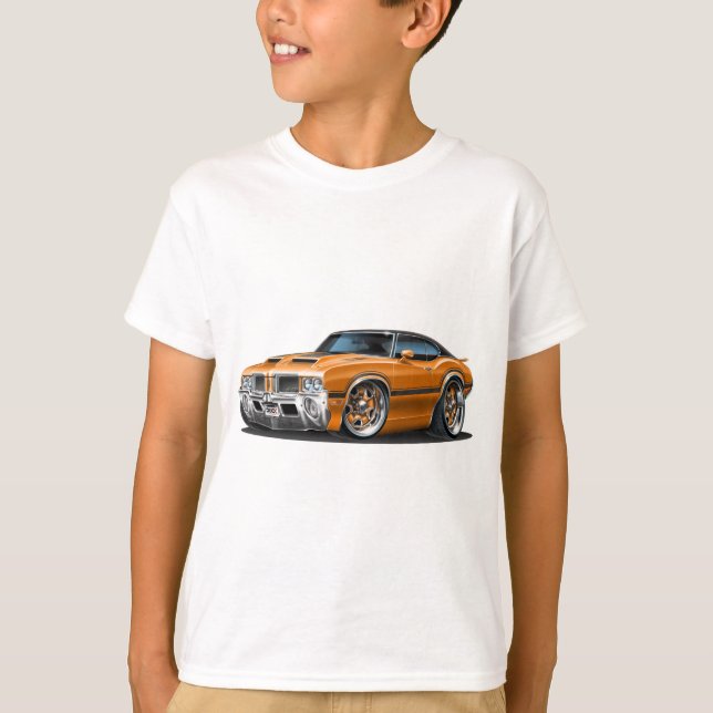 Bil för orange för Olds Cutlass 442 Tee Shirt (Framsida)