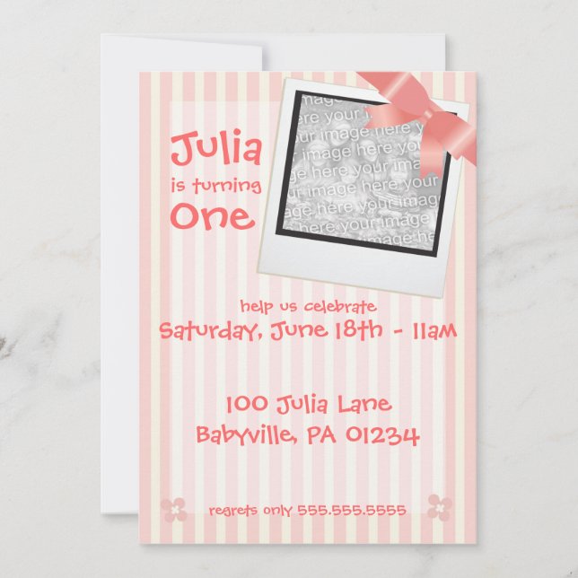 Bil för rosarandfödelsedagsfest inbjudan (Framsida)