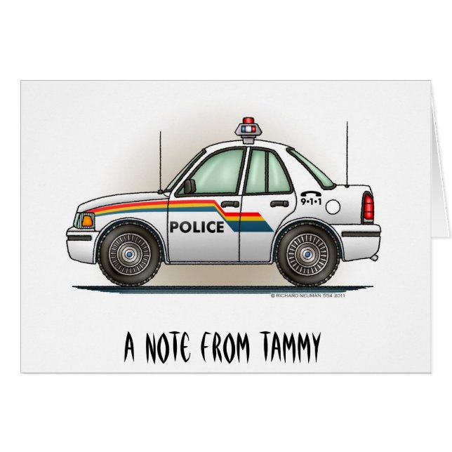 Bil för snut för poliskryssarebil OBS kort (Framsidan Horizontal)