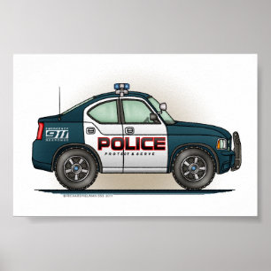 Bil för snut för polismilitärt jaktplanbil poster