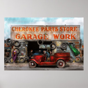 Bil - Garage - Cherokee reservdelsbutik - 1936 Poster