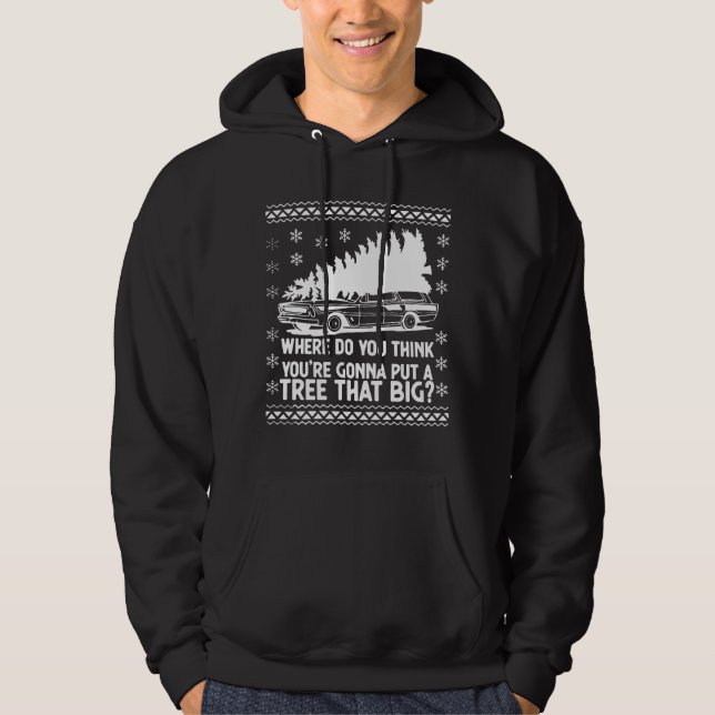 bil julgran hoodie (Framsida)