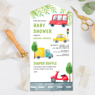 Bil Lastskoter Fordon Transport Bebis Bebis Shower