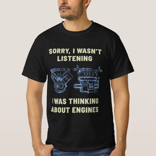 Bil motor Gearhead T Shirt (Framsida)