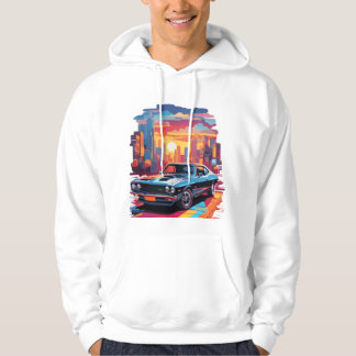 Bil och sol vaknar upp i staden hoodie