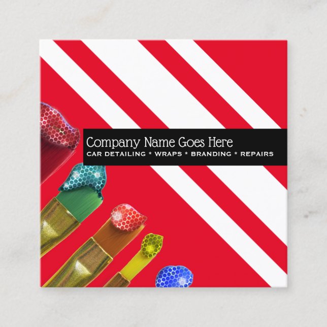 Bil som specificerar att brännmärka för fyrkantigt visitkort (Framsida)