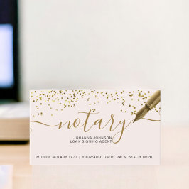 Bil-typografi för Mobile Notary chic guld Visitkort