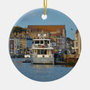 Bila yachten i Weymouth Julgransprydnad Keramik