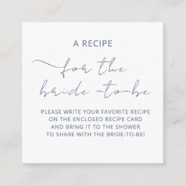Bilaga kort "ETT RECEPT" för bröllopsduschen