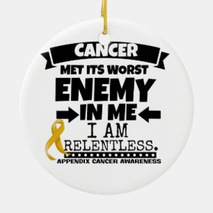 Bilagacancer mötte dess värst fiende i mig julgransprydnad keramik