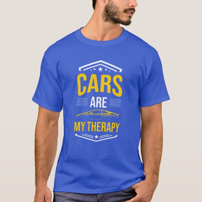 Bilar är min terapi för bilälskare Auto mekaniker  T Shirt (Framsida)