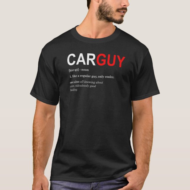 Bilar en Guy Definition Mechaniy som en vanlig T Shirt (Framsida)
