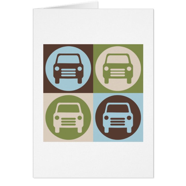 Bilar för popkonstfixande hälsningskort (Framsidan)