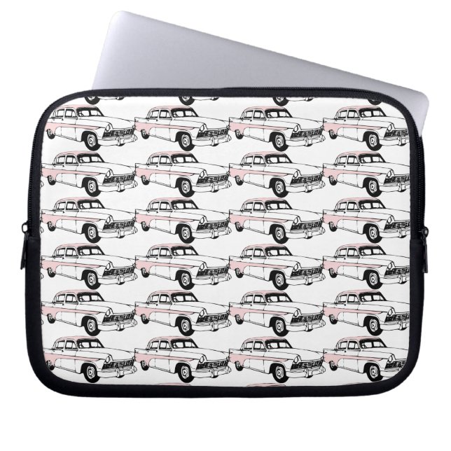 Bilar för raddavintagerosor laptop sleeve (Framsidan)