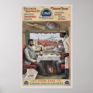 Bilar för vintagePullmantåg Poster