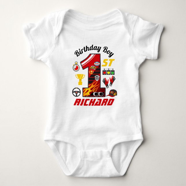 Bilar från första födelsedag | Tävla Birthday Boy T Shirt (Framsida)