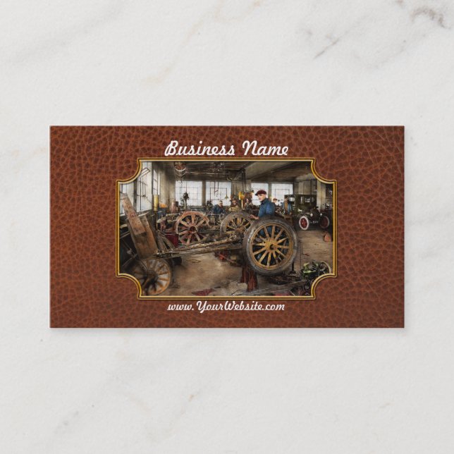 Bilar - Garage - Blåhalsarbete 1923 Visitkort (Framsida)