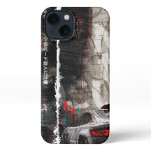 Bilar i Tokyo City iPhone 13 Slim Fit Fodral, Glos