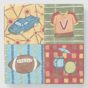 Bilar, Jersey, Football and Drum Kit Underlägg Sten