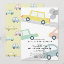 Bilar med Gulten Balloons Drive by Baby Shower