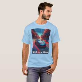 Bilar med röda och blå effekter t shirt