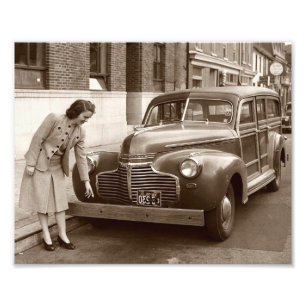 Bilar med trästrumpa WWII Fototryck