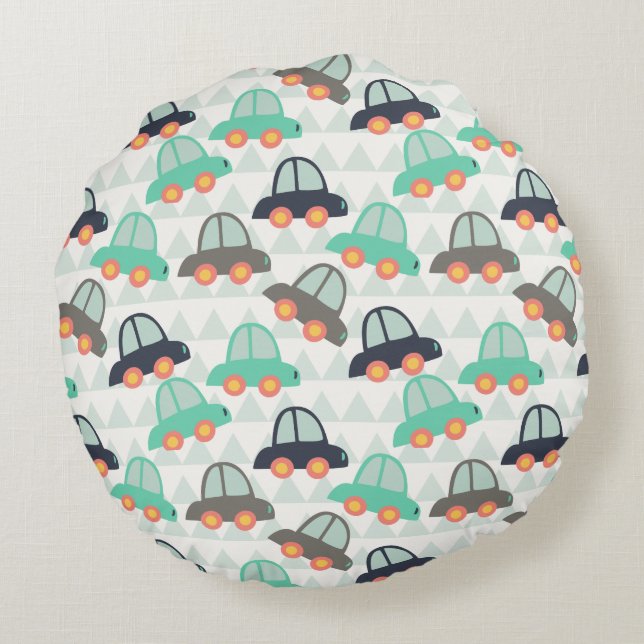 Bilar och fler bilar rund kudde (Baksidan)