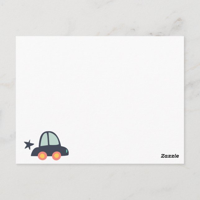 Bilar och fler bilar vykort (Baksida)