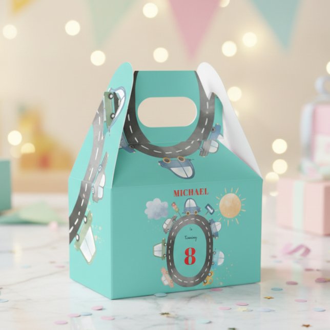 Bilar och fordon på födelsedagspressen presentaskar (Skapare uppladdad)