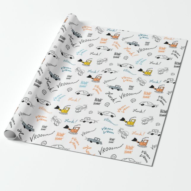 Bilar och fordon presenter som omsluter papprare presentpapper (Utrullad)