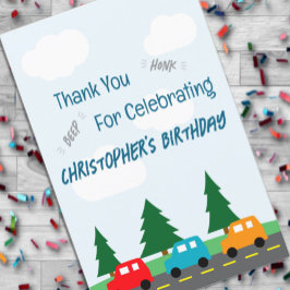 Bilar Pojke Födelsedag Tack Kort