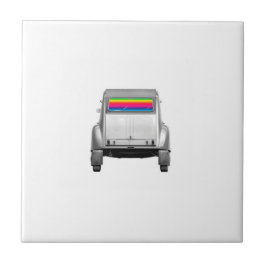 Bilar + regnbåge kakelplatta