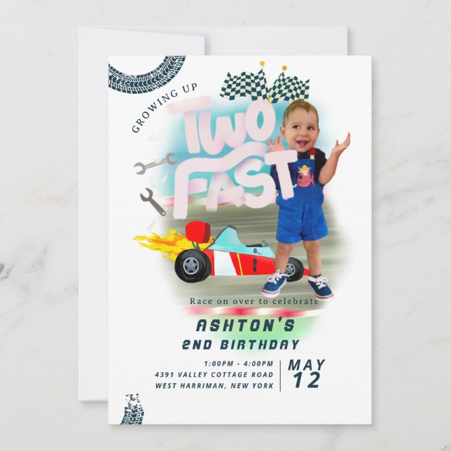 Bilar som växer upp två gånger inbjudningar (Framsida)